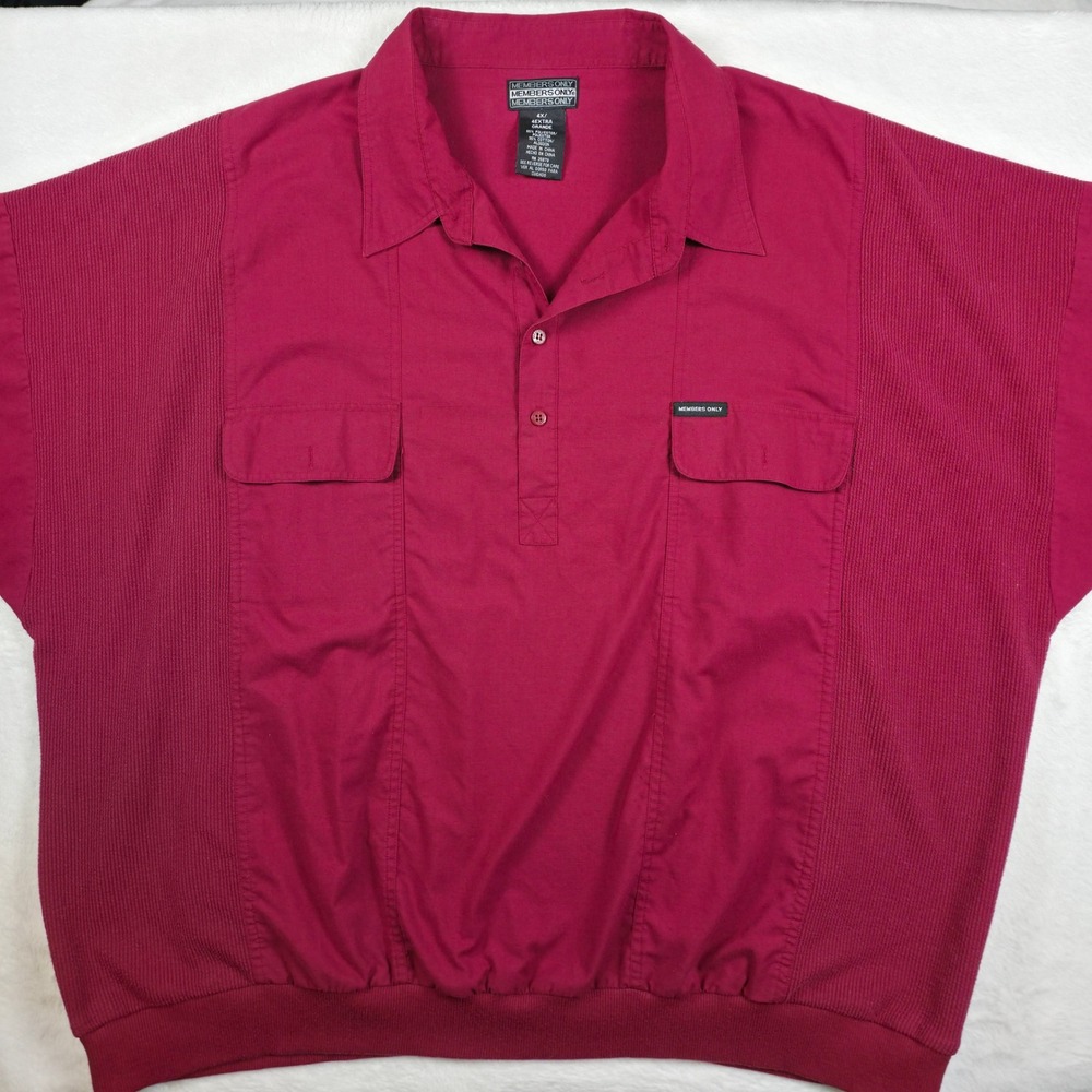 Members Only Polo Shirt 4X Vintage Excellent Ribbed Banded Bottom Short‎ Sleeve